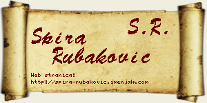 Spira Rubaković vizit kartica